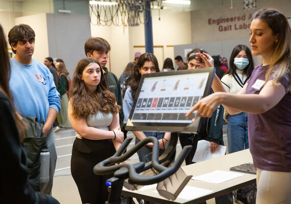 high school students touring research facility